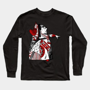 The Queen Of Hearts - Red Long Sleeve T-Shirt